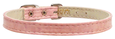 Faux Snake Skin 3/8" Plain Collar Pink 12